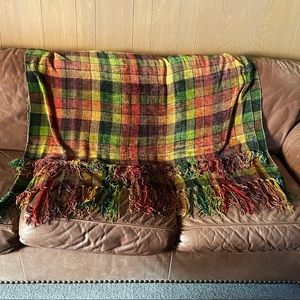 Throw Blanket 76” x 48, fringe adds another 6” per side
